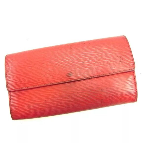 Louis Vuitton Wallet Purse Long Wallet Epi Red Woman unisex Authentic Used - Picture 1 of 6